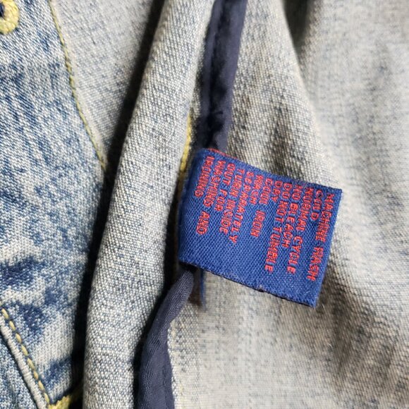 NWOT Vintage YUKA JEANS Embroidered Floral Denim Jacket Women's S/M Blue Beads - Picture 14 of 14